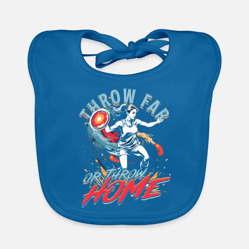 Diskuswurf Throw Far Or Throw Home Baby Bio-Lätzchen