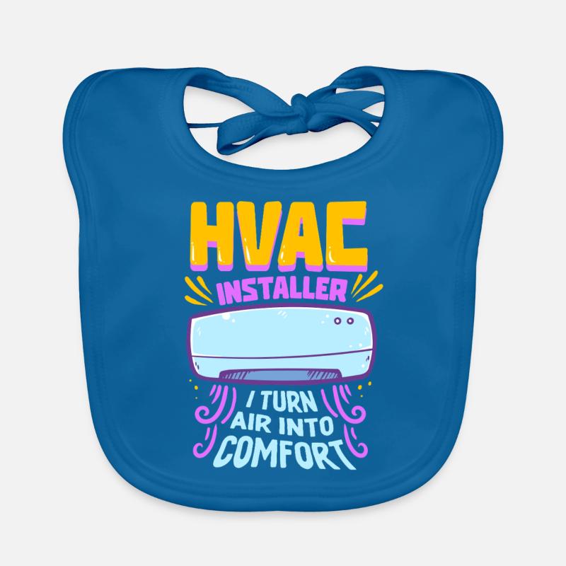 Air Conditioning Technician HVAC Installer Organic Baby Bibs