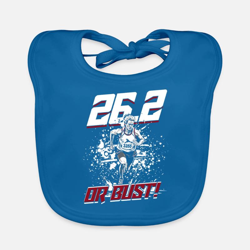 Marathon Marathon Runner Running 26.2 Or Bust Organic Baby Bibs