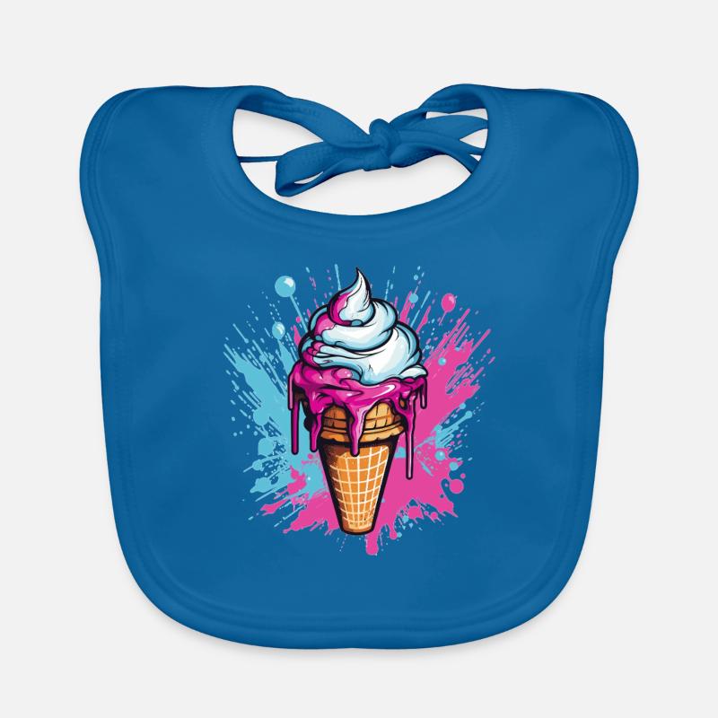 Crème glacée de style Pop Art Bavoir bio Bébé