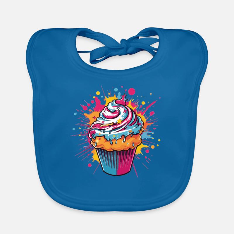 Color Explosion Cupcake Organic Baby Bibs