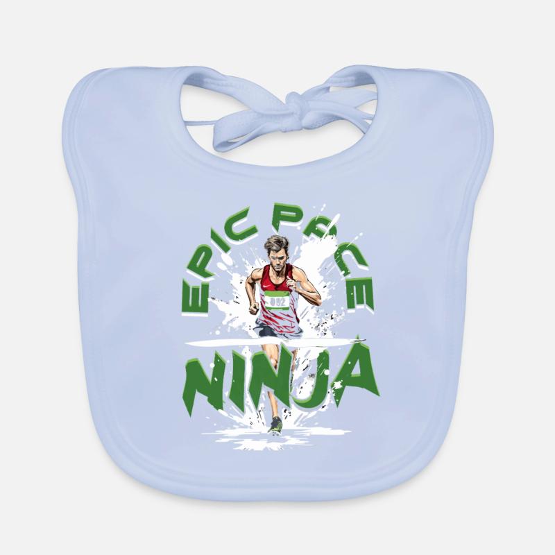 Marathon Marathon Runner Epic Pace Ninja Organic Baby Bibs