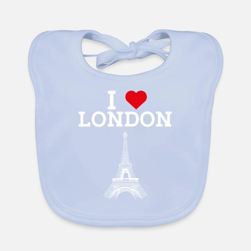 J’aime Londres Tour Eiffel Royaume-Uni Drapeau Bavoir bio Bébé