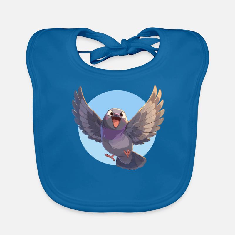 Tauben Taube - Baby Bio-Lätzchen - Pfauenblau
