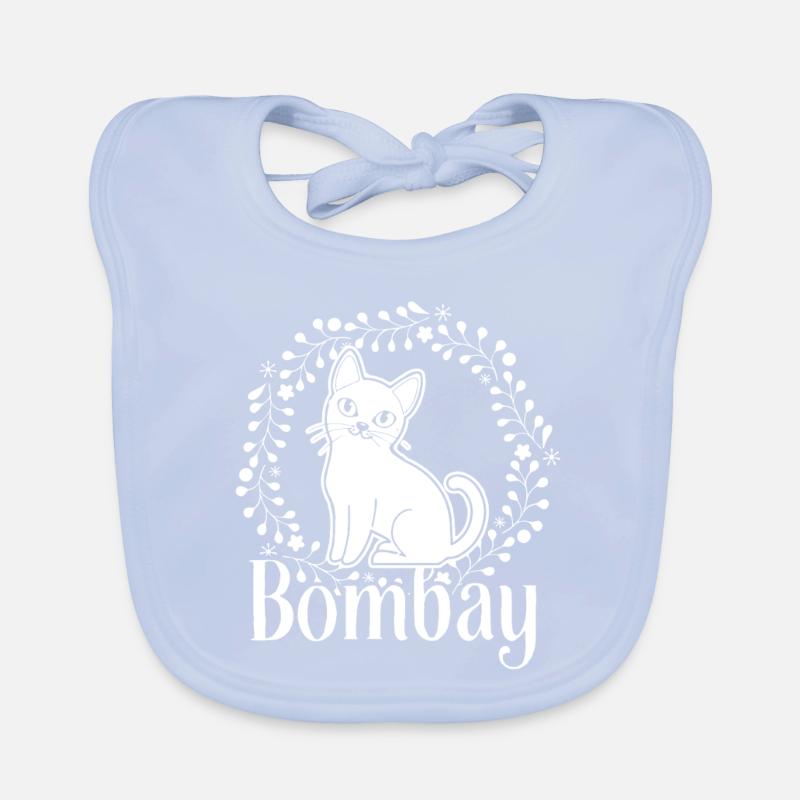 Bombay Cat Floral Pattern Organic Baby Bibs