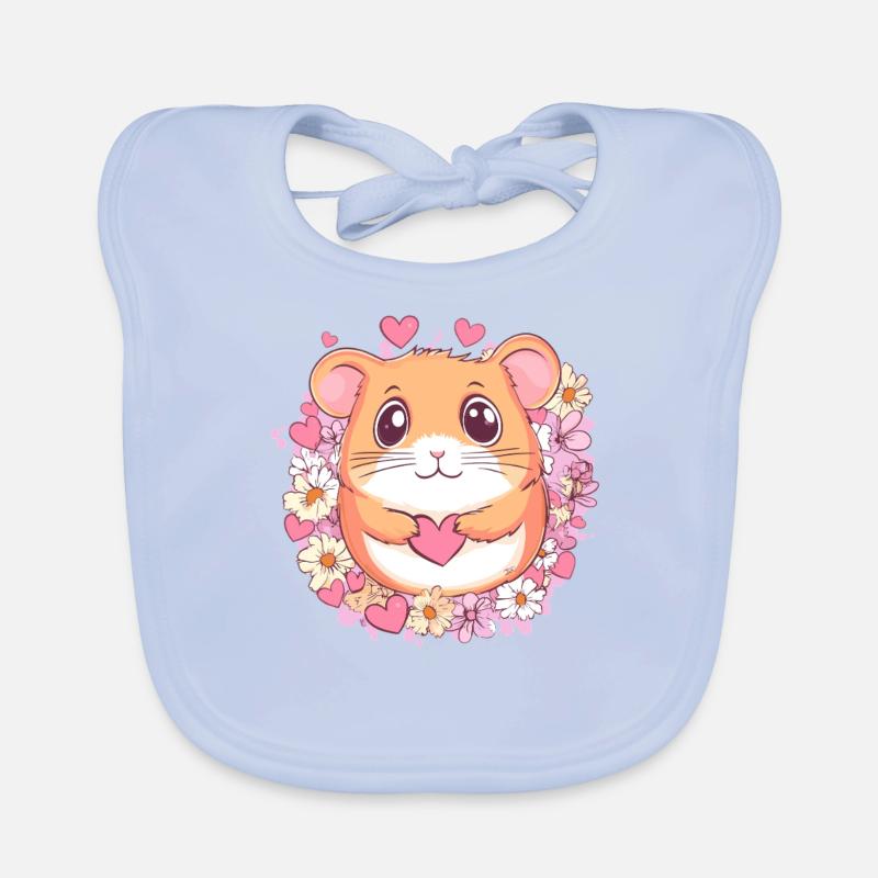 Hamster with heart Organic Baby Bibs