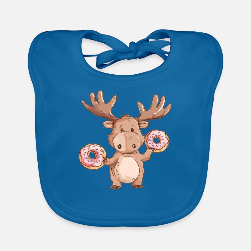 Elch mit Donuts Baby Bio-Lätzchen