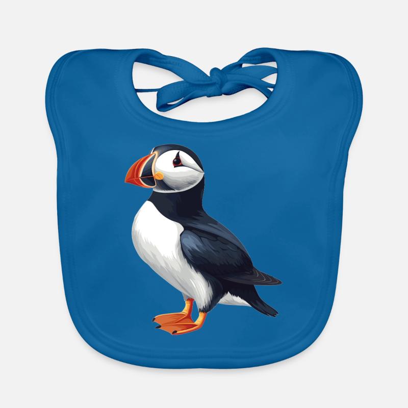 Papageientaucher - Baby Bio-Lätzchen - Pfauenblau