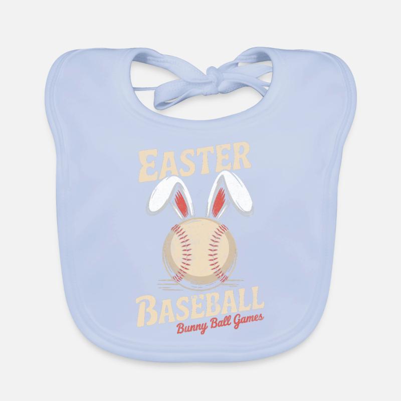 Baseball mit Hasenohren Oster Design Baby Bio-Lätzchen