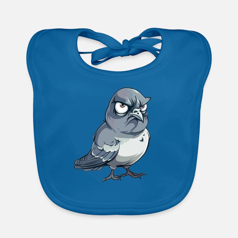 Grumpy Dove Comic Style Organic Baby Bibs