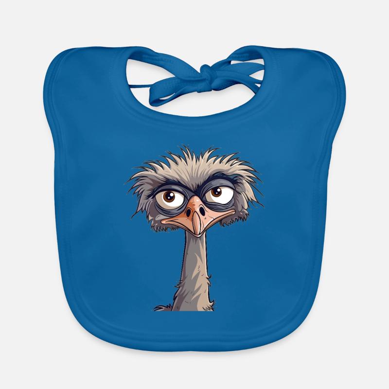 Grummelnder Strauß - Baby Bio-Lätzchen - Pfauenblau