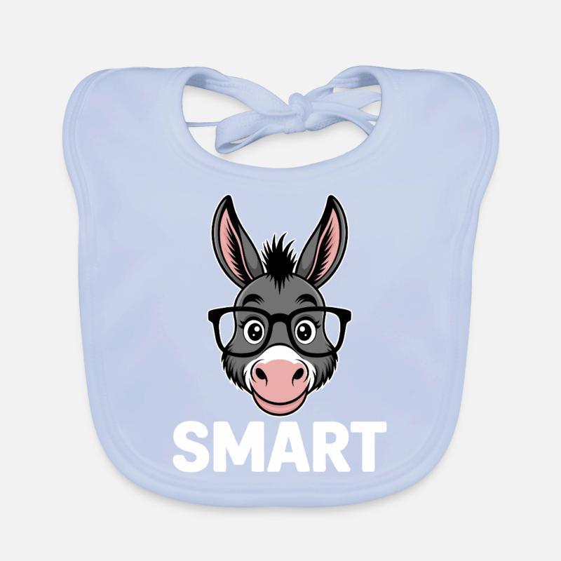 Smart Donkey Funny Witty Clever Intelligence Cute Organic Baby Bibs