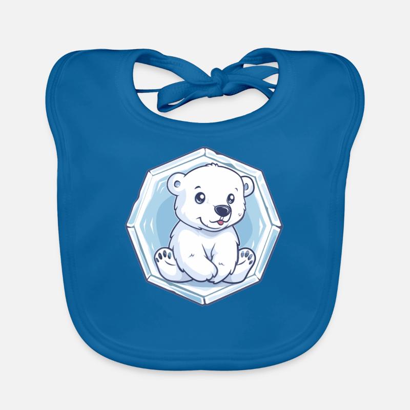 Kleiner Eisbär im Eis Baby Bio-Lätzchen