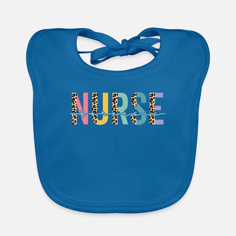 Forensic Nurse Leopard Cheetah Sane Nurse Organic Baby Bibs