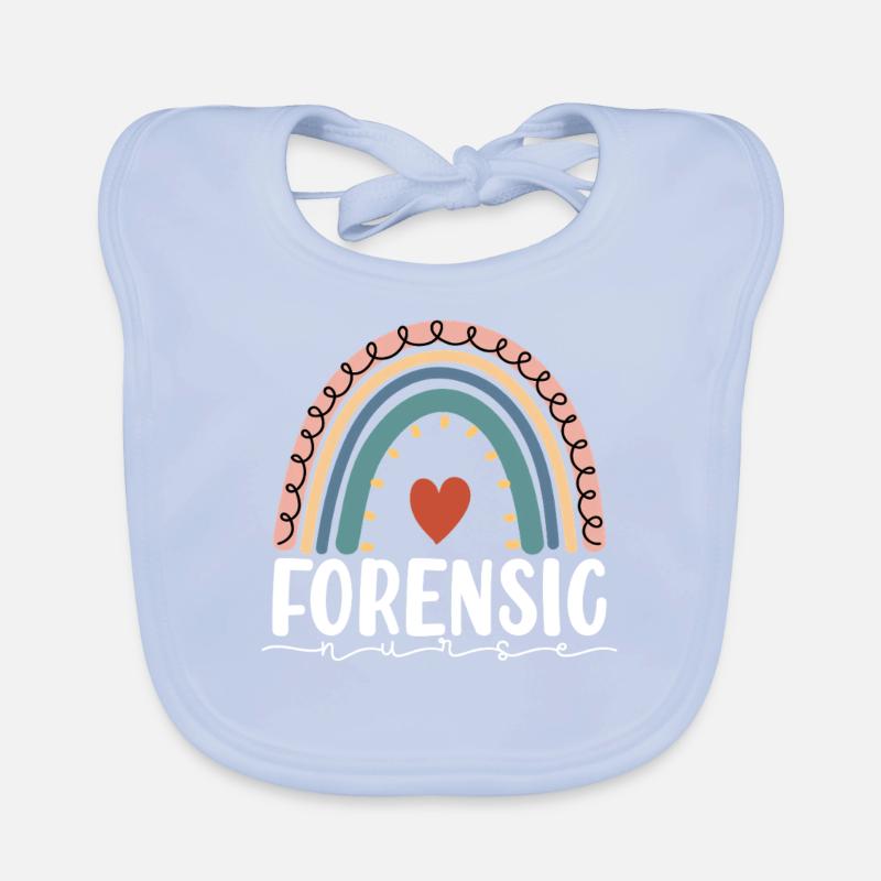 Forensic Nurse Boho Rainbow Sane Nurse Medical Organic Baby Bibs