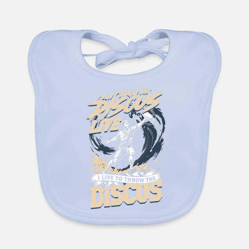 Diskuswurf I Live To Throw The Discus Baby Bio-Lätzchen