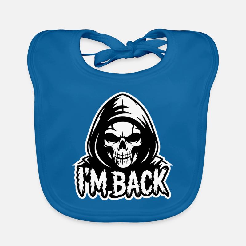 SKULL, JE SUIS DE RETOUR. Bavoir bio Bébé