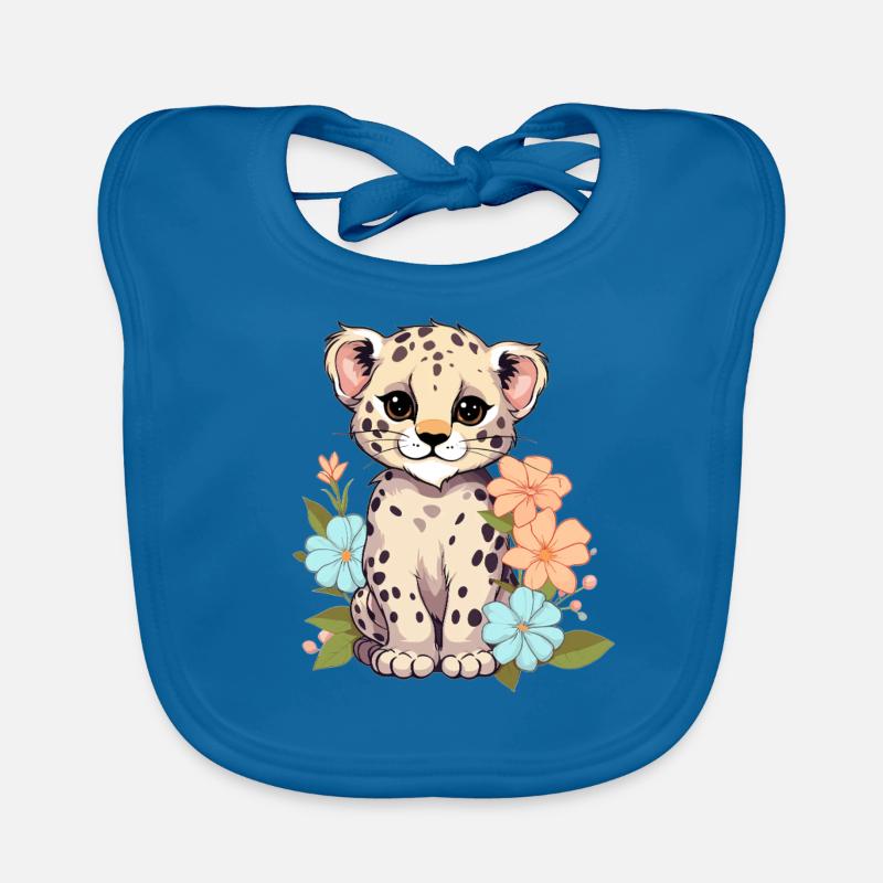 Léopard à fleurs Bavoir bio Bébé