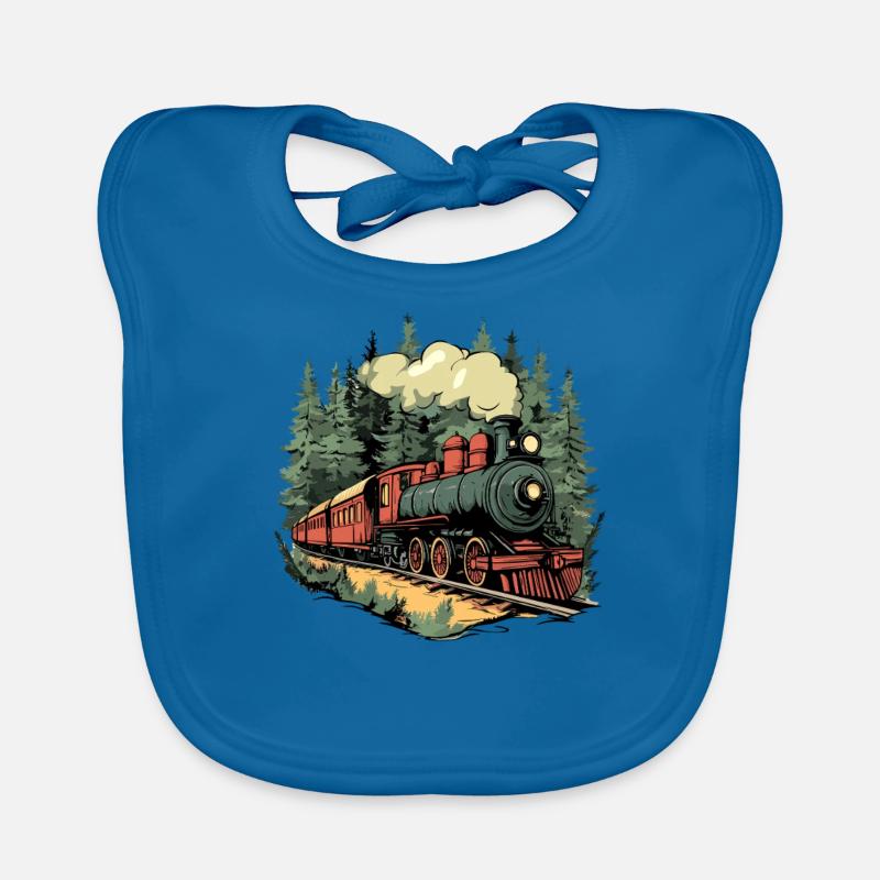 Train forestier au soleil Bavoir bio Bébé