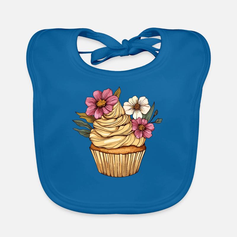 Cupcake à décor floral Bavoir bio Bébé