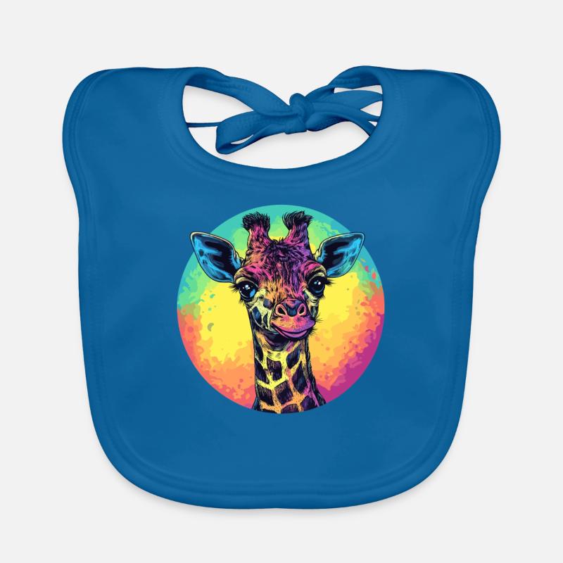 Bunte Giraffe mit Farbverlauf Baby Bio-Lätzchen