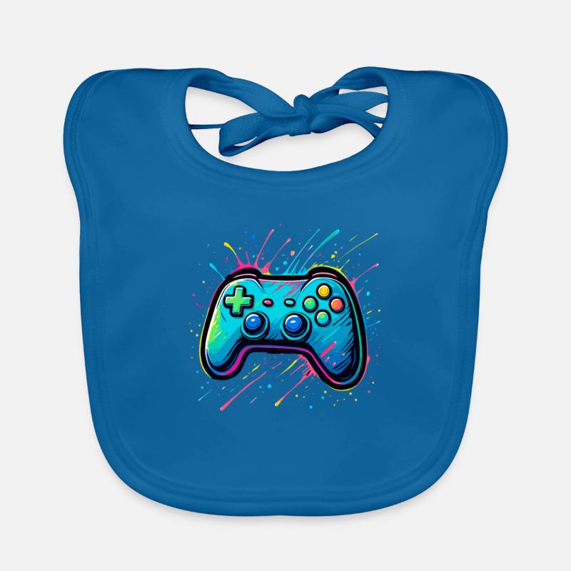 Manette Splash Gamer colorée Bavoir bio Bébé
