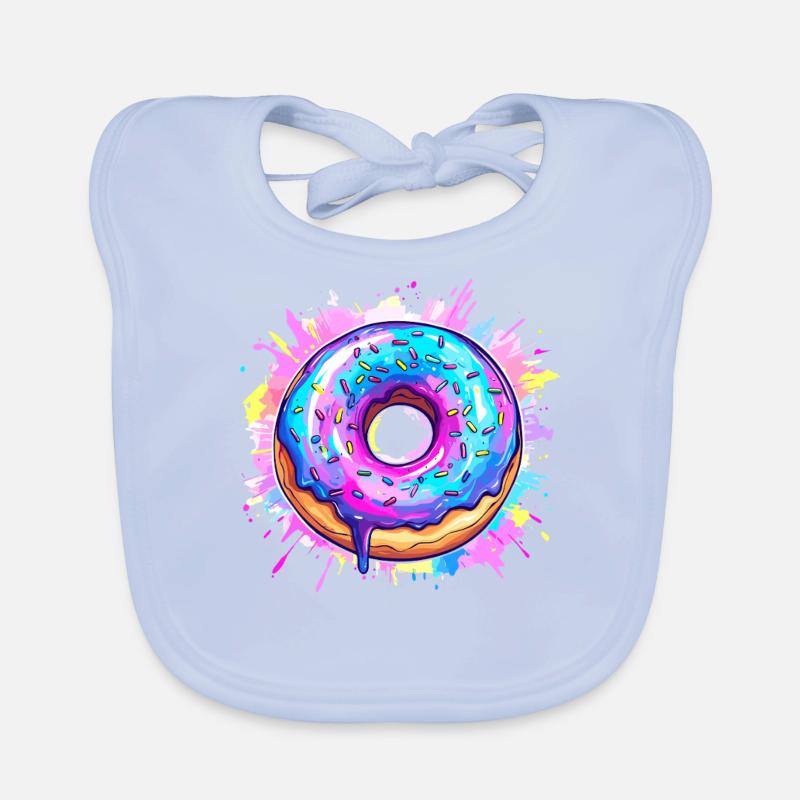 Bunte Donut Explosion Baby Bio-Lätzchen