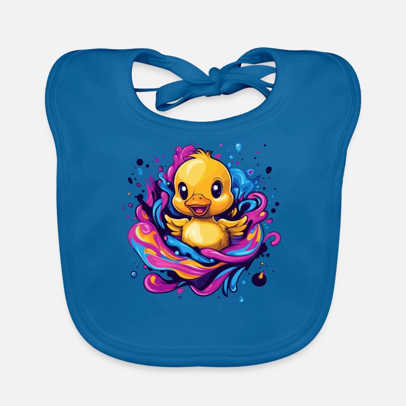 Squeaky Rubber Duck Splash Organic Baby Bibs