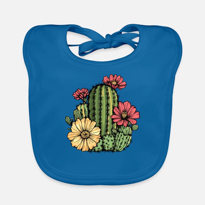 Cactus with flowers Organic Baby Bibs