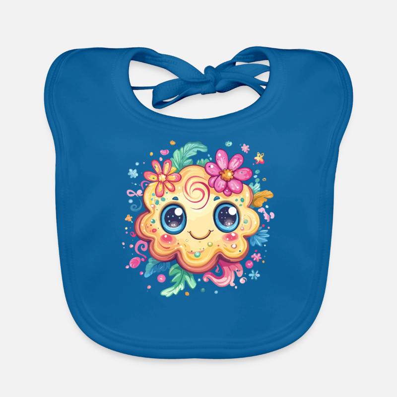 Biscuit avec sourire fleuri Bavoir bio Bébé