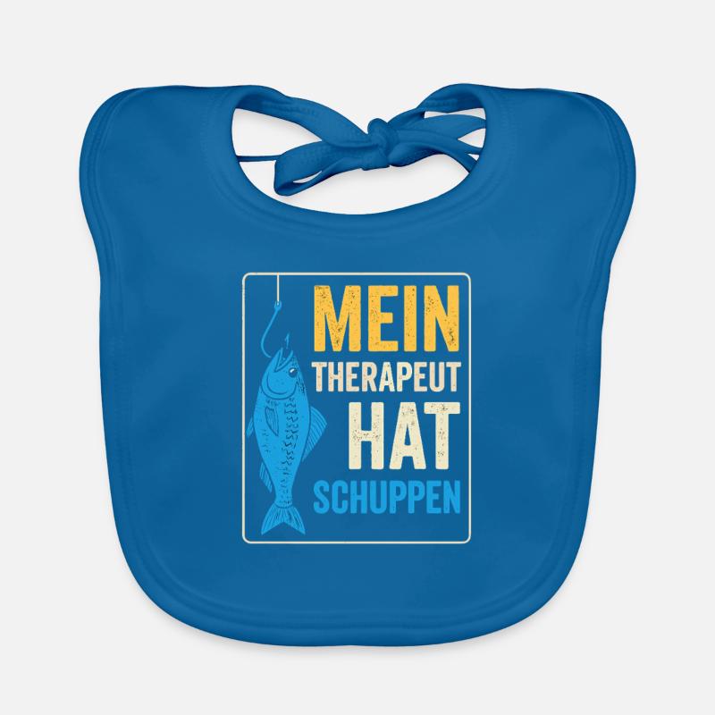Fishing Therapy Saying Organic Baby Bibs
