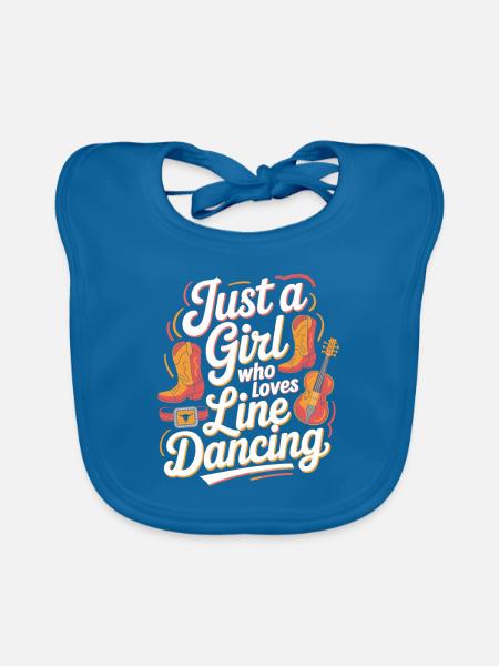 Just a girl who loves Line Dancing - Baby Bio-Lätzchen - Pfauenblau - Vorne