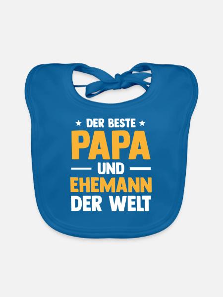 Bester Papa Und Ehemann Herrentag Vatertag - Baby Bio-Lätzchen - Pfauenblau - Vorne