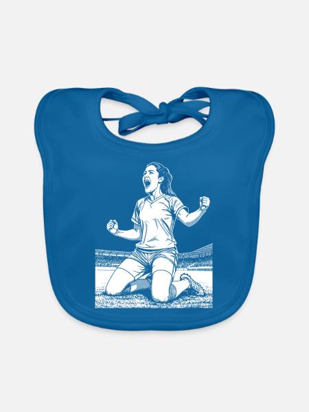 Footballer's shirt: midfielder with a view - Organic Baby Bibs - peacock-blue - Front