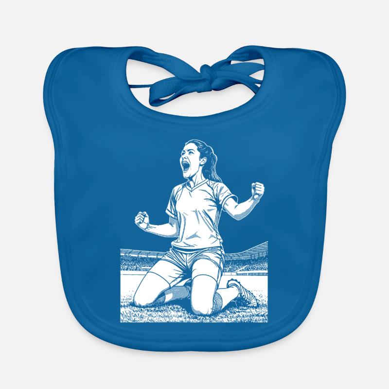 Fussballerin-Shirt: Mittelfeldspielerin mit Blick Baby Bio-Lätzchen