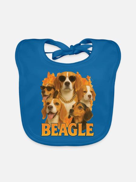 Beagle - Baby Bio-Lätzchen - Pfauenblau - Vorne