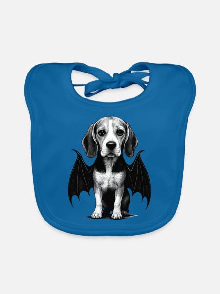 Beagle - Baby Bio-Lätzchen - Pfauenblau - Vorne