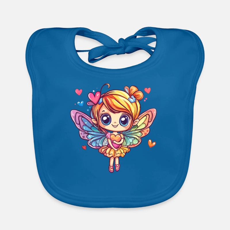 Fée papillon avec coeur Bavoir bio Bébé