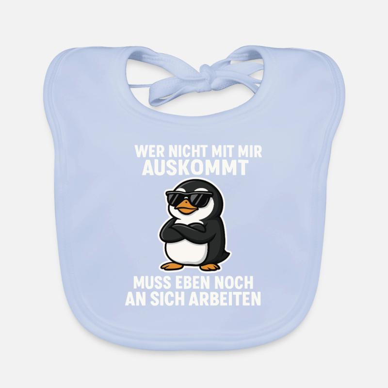 Cool penguin saying Organic Baby Bibs