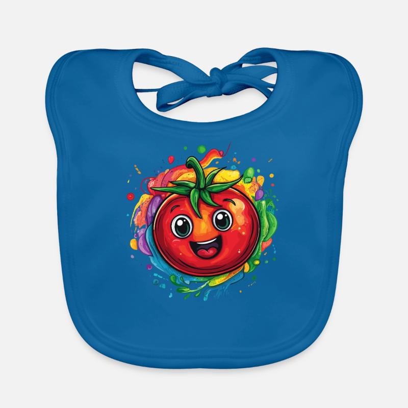 Cheerful tomato colorful Organic Baby Bibs