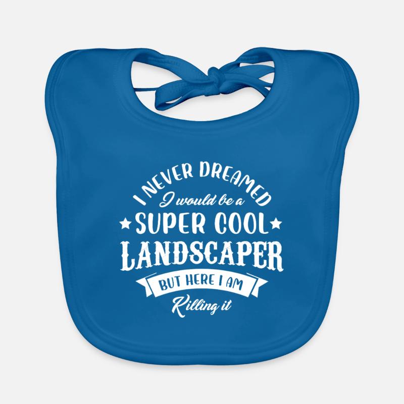 Super Cool Landscaper Design - Baby Bio-Lätzchen - Pfauenblau