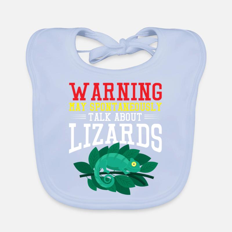 Fun Warning Lizard Talk Design Baby Bio-Lätzchen