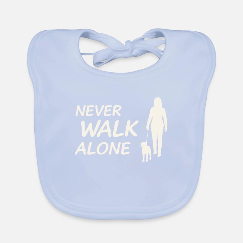 Never Walk Alone – Frau mit Hund Baby Bio-Lätzchen