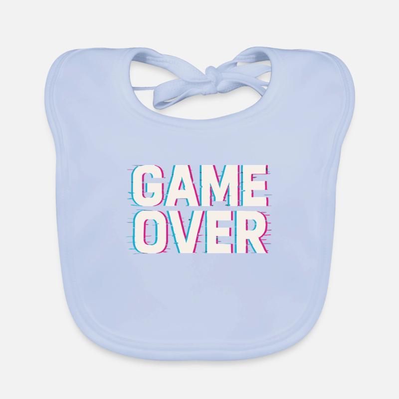 Game Over – Glitch Effect Organic Baby Bibs