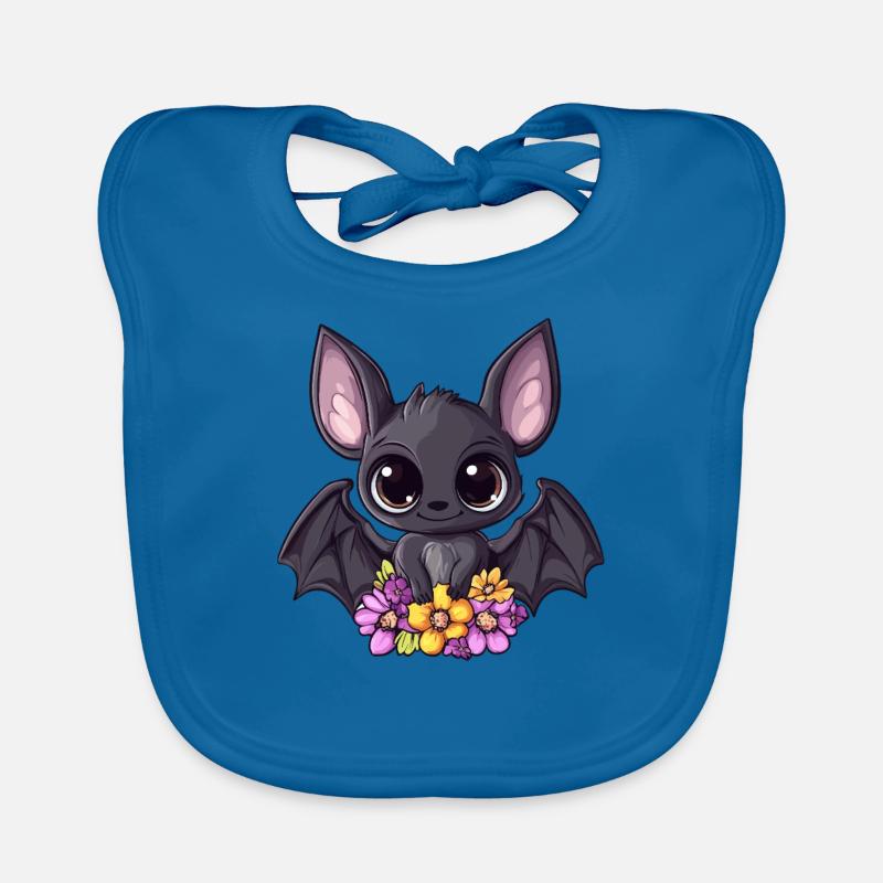 Fledermaus mit Blumen Baby Bio-Lätzchen