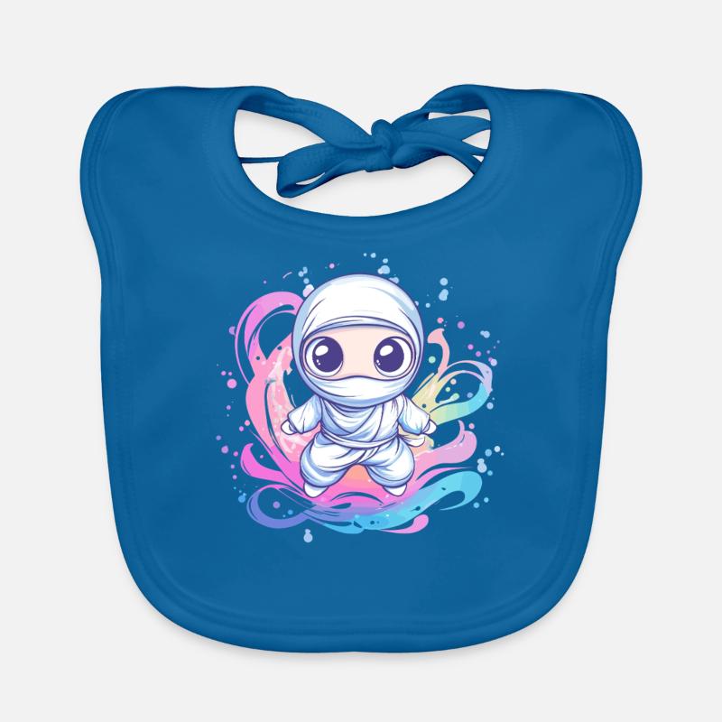Ninja dans le tourbillon de couleurs Bavoir bio Bébé