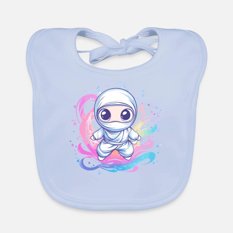 Ninja dans le tourbillon de couleurs Bavoir bio Bébé