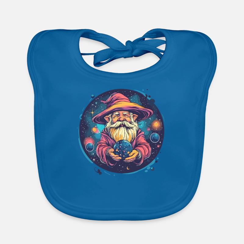 Space Wizard with Orb Organic Baby Bibs