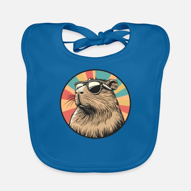Retro Capybara Coolness Baby Bio-Lätzchen