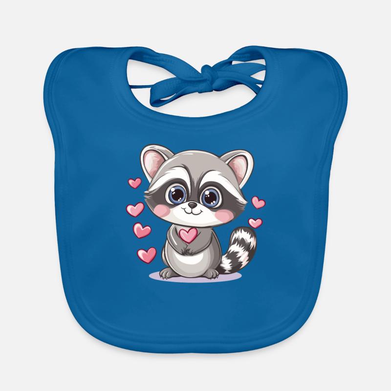 Waschbär mit Herz Baby Bio-Lätzchen